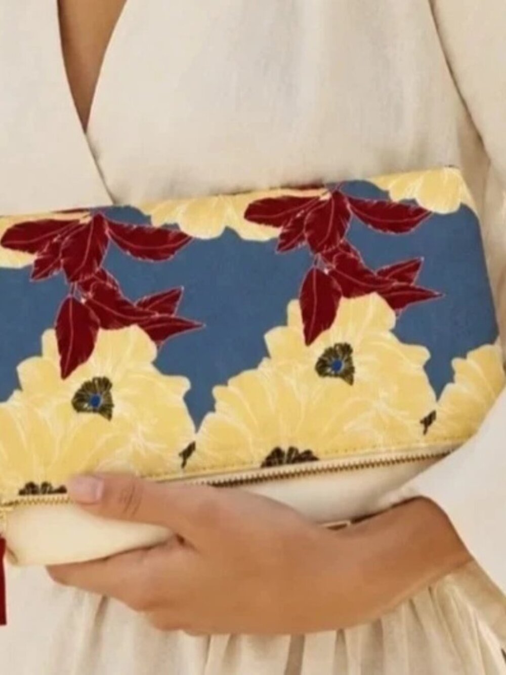 Anthropologie Rachel Pally Floral Foldover Clutch Pouch Purse